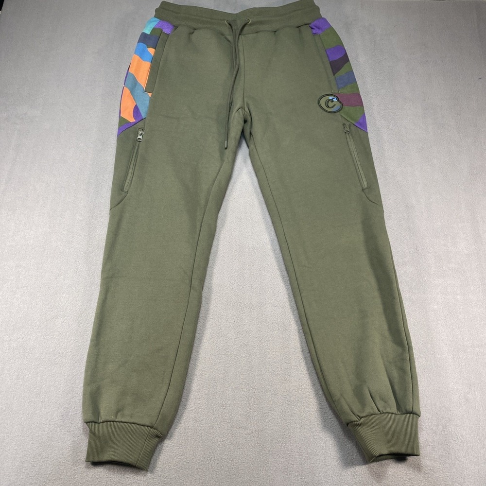 Cookies Men's Large Fahrenheit Sweatpants Green Side Zip Pockets Streetwear NWT